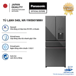 [TRẢ GÓP 0%] Tủ lạnh 4 cánh Panasonic 540L NR-YW590YMMV - giảm dư lượng thuốc trừ sâu - Freeship toàn quốc