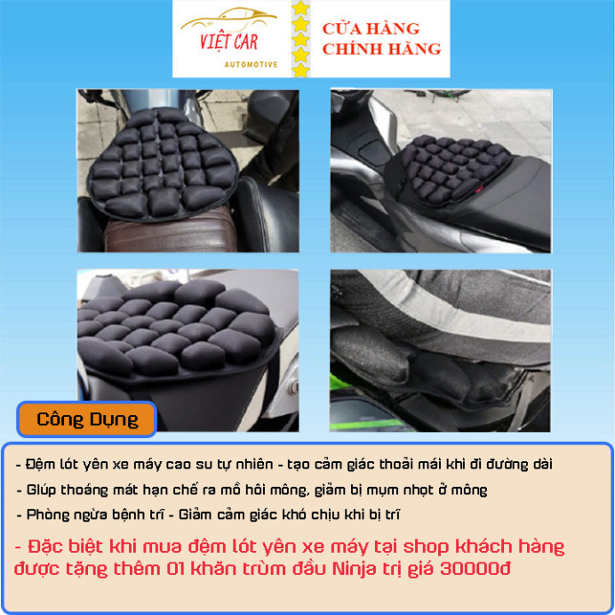 Đệm lót yên xe máy - Lót yên xe máy cao su tự nhiên - Đệm yên xe máy chống ê mông ntt95