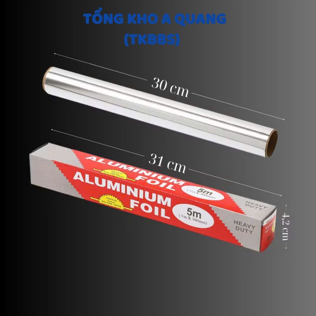 GIẤY BẠC 5MX30CM DÙNG CHO NỒI CHIÊN LÒ NƯỚNG - Giấy Bạc Nướng Thức Ăn An Toàn Thực Phẩm,Màng Nhôm Nướng Thịt Không Rách
