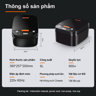 (Nồi Cơm BH 6T) Nồi cơm điện đa năng 5L dung tích lớn 220V lòng nồi chống dính cao cấp