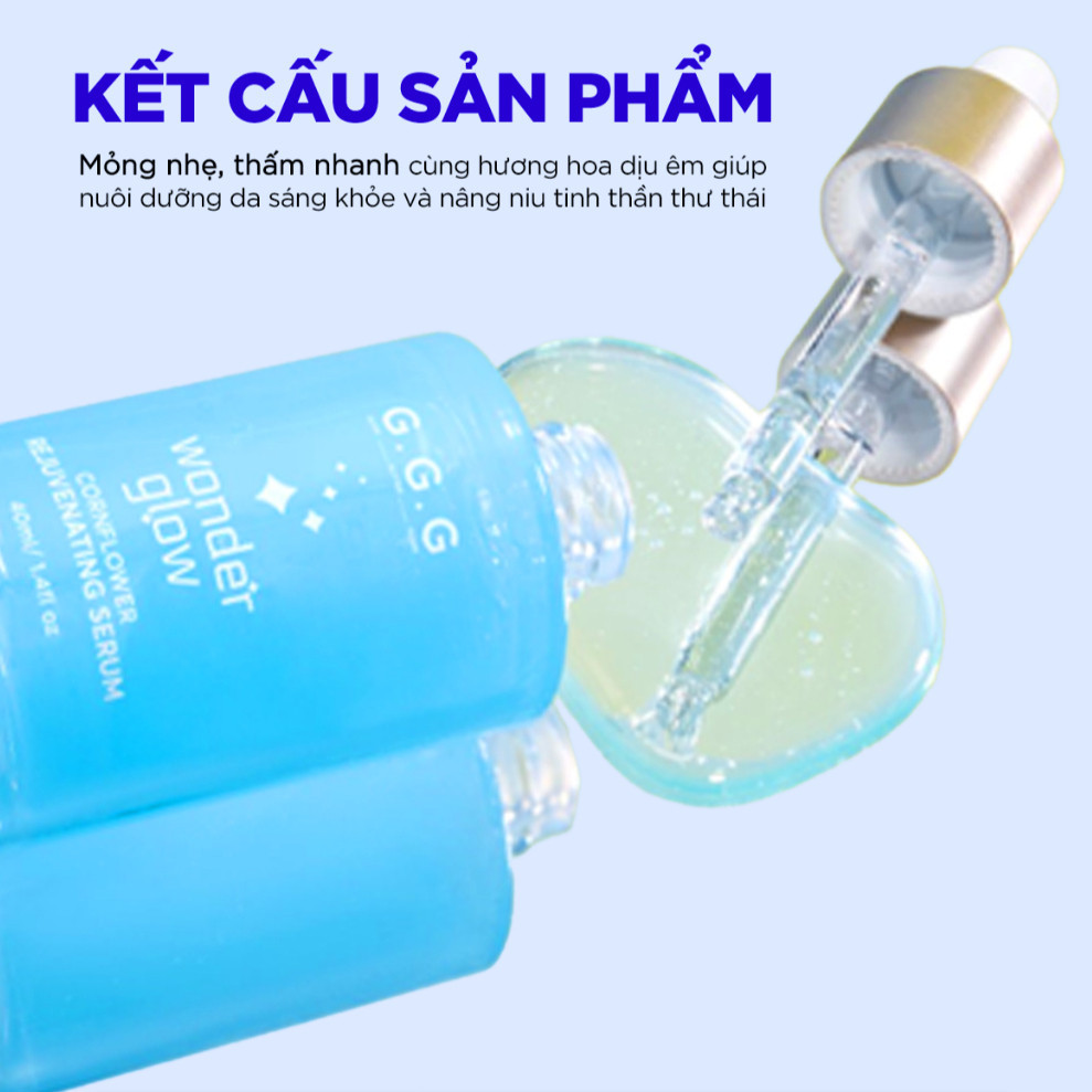 Ảnh Serum Xanh, Cấp ẩm sâu, Hỗ trợ Mờ nếp nhăn, Ngăn ngừa lão hóa - G.G.G Wonder Glow Rejuvenating Serum 40ml 3