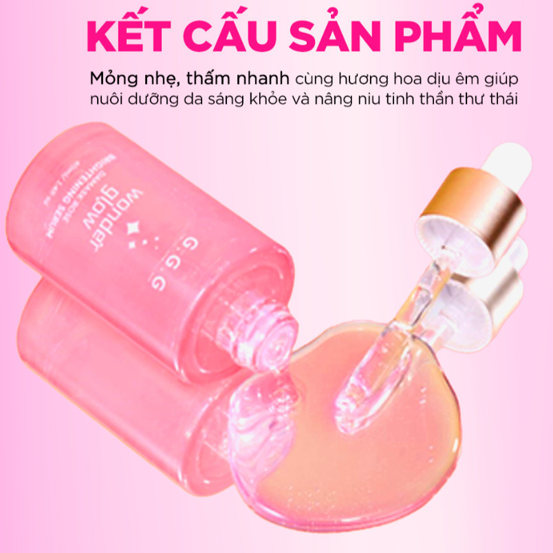 Ảnh Serum Hồng, Dưỡng Trắng, Căng Bóng, Ẩm Mượt - G.G.G Wonder Glow Brightening Serum 40ml 3