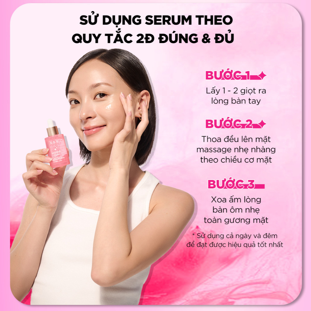 Ảnh Serum Hồng, Dưỡng Trắng, Căng Bóng, Ẩm Mượt - G.G.G Wonder Glow Brightening Serum 40ml 2