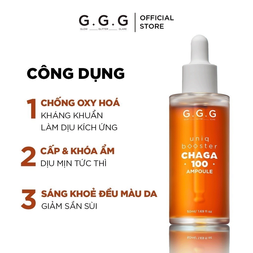 Ảnh Bộ 2 Booster Nấm Chaga 50ml Cấp ẩm chuyên sâu & Phục hồi Dịu da Tức thì - G.G.G Uniq Booster Chagga 50ml 3