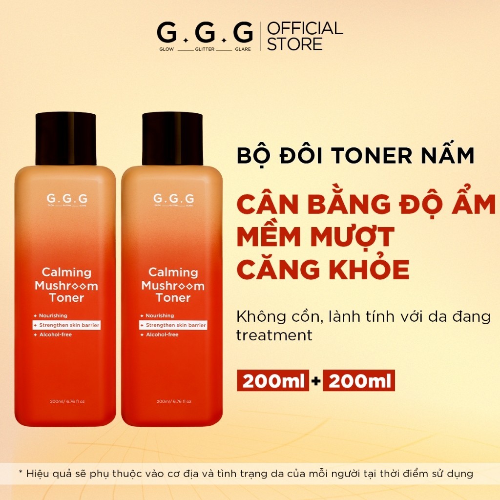 Ảnh Bộ 2 Toner Nấm Không Cồn Cấp ẩm Dịu Da Tức Thì- G.G.G Calming Mushroom Toner 200ml 2