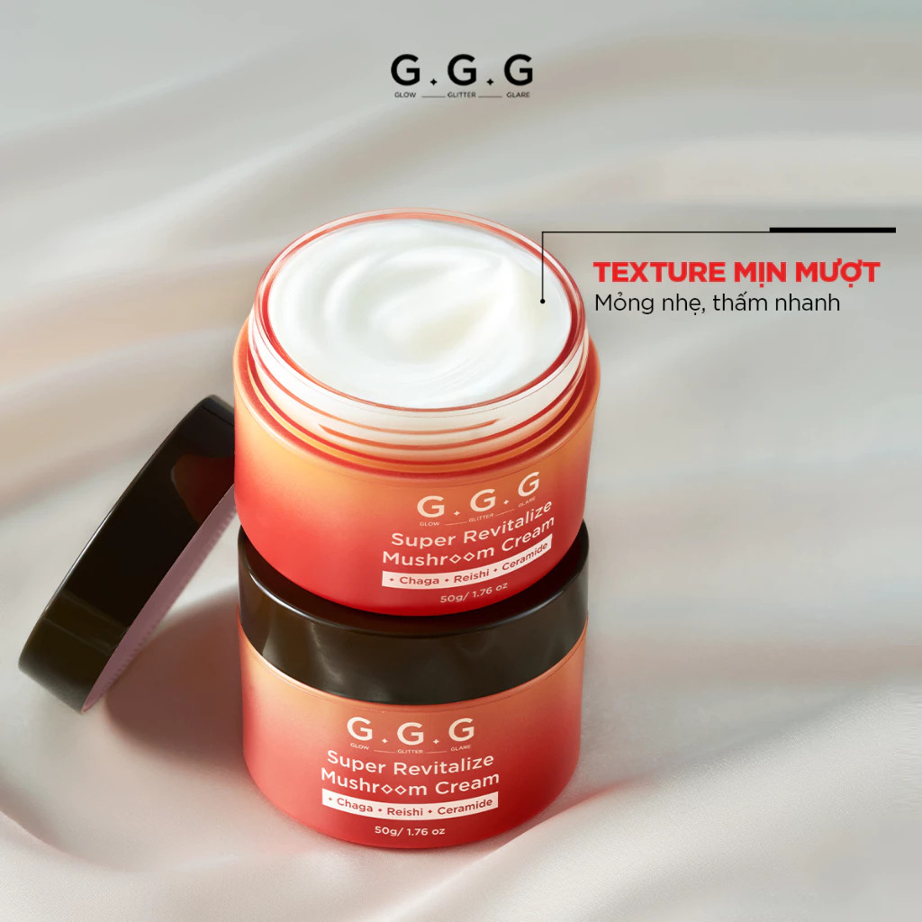 Ảnh Kem Nấm Dịu Da, Cấp Ẩm Chuyên Sâu, Phục Hồi & Tái Tạo Da - G.G.G Super Revitalize Mushroom Cream 50g 3