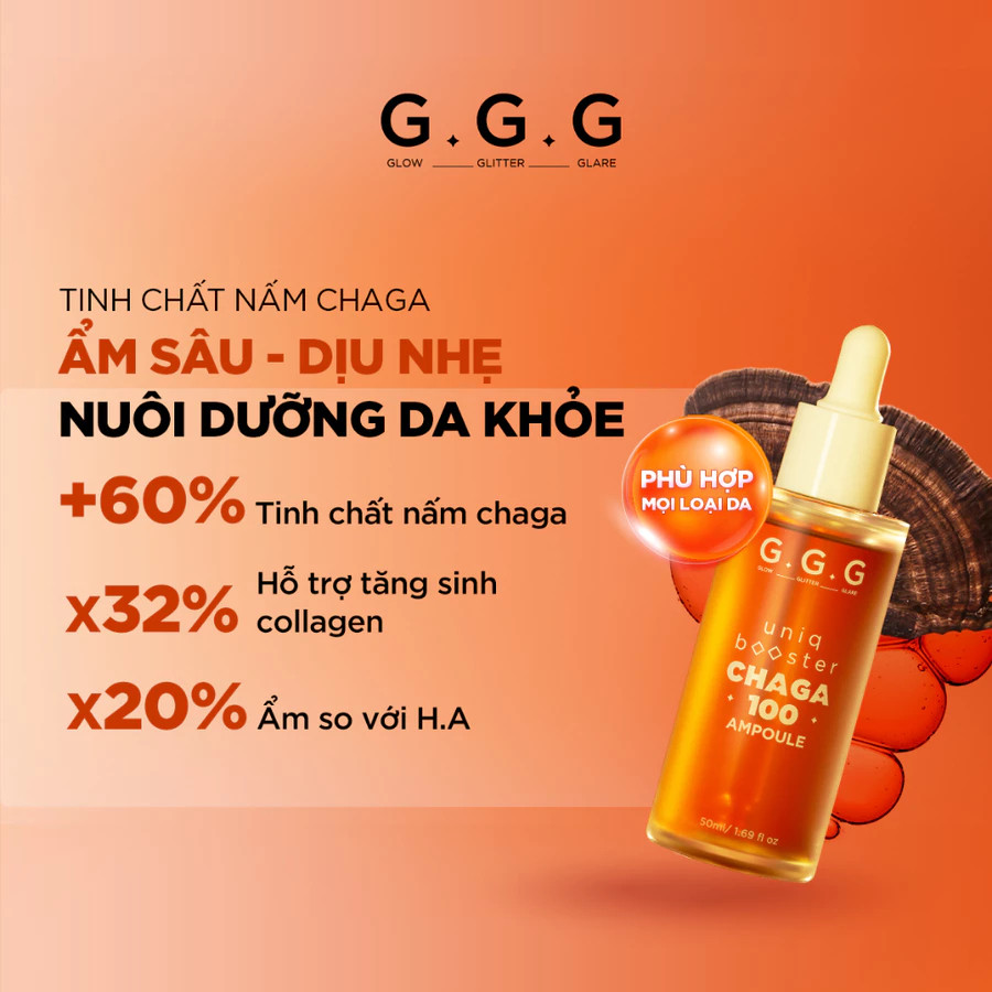 Ảnh Booster Nấm Chaga Phục Hồi, Dịu Da Và Cấp Ẩm Chuyên Sâu - G.G.G Uniq Booster Chagga 100 Ampoule 50ml 3