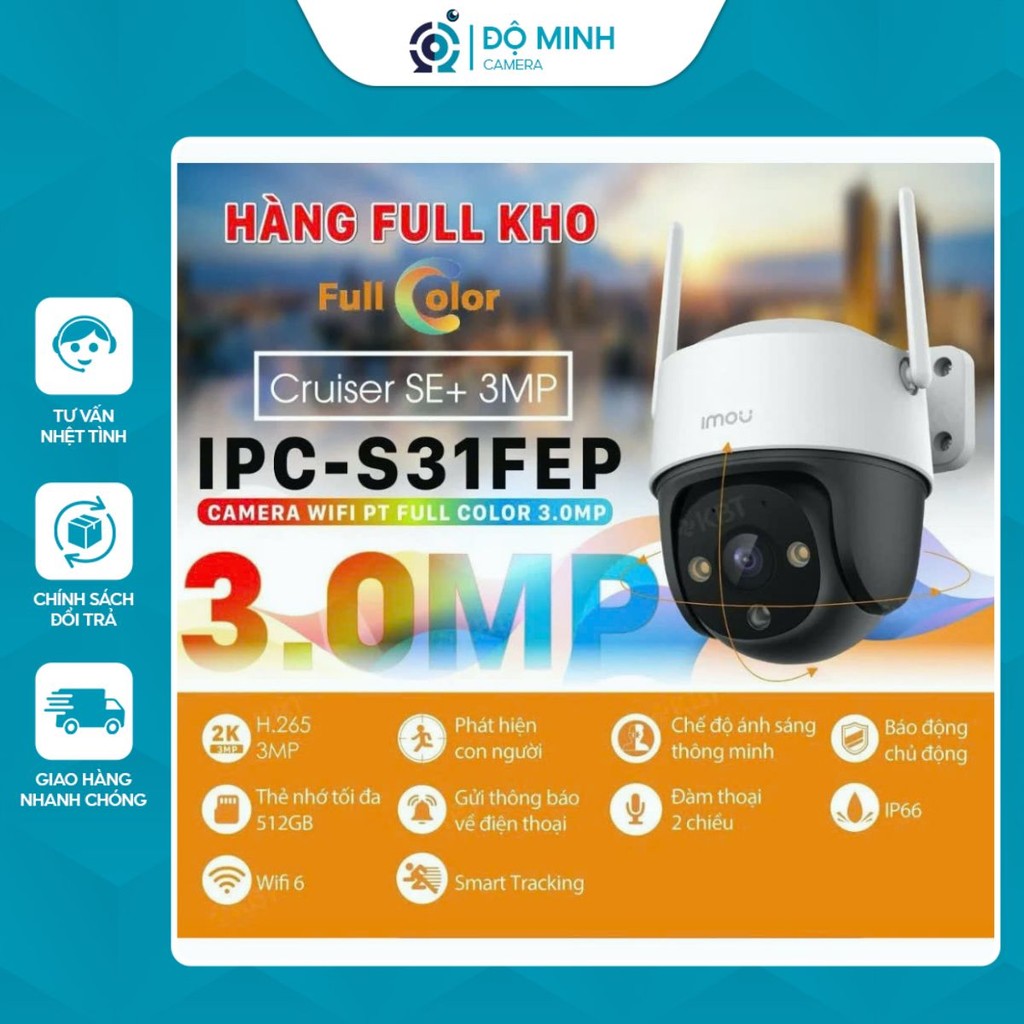 Camera IMOU Cruiser SE+ S51FEP 3K (5MP)/ S31FEP 2K (3MP) xoay 360°, đàm thoại 2chiều, chế độ ban đêm
