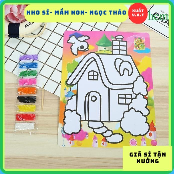 Đồ chơi 10 tranh cát màu (đã kèm cát) khổ A4 – A5 – A6 cho bé thỏa sức sáng tạo