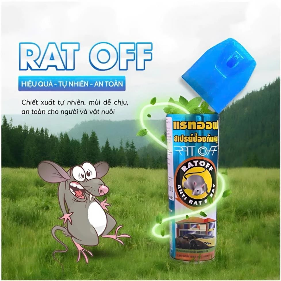 Xịt Đuổi Chuột RAT OFF Thái Lan 300ml Tinh Dầu Bạc Hà Không Độc Hại An ...