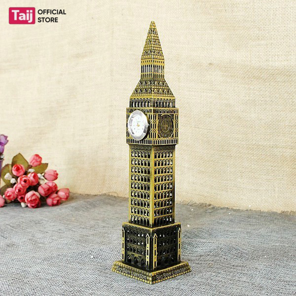 Mô Hình Tháp Đồng Hồ Big Ben Hợp Kim Cao Cấp TAIJ STORE - Trang Trí Bàn Làm Việc, Kệ Sách
