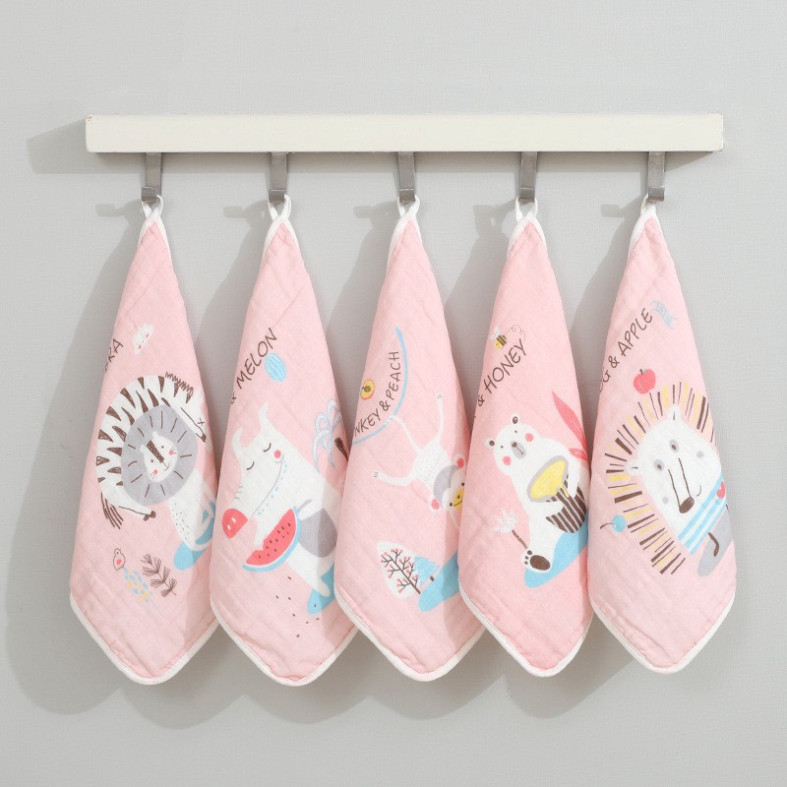 Khăn xô sữa 6 lớp cho bé, set 5 khăn sữa size 30*30 cm hàng cao cấp nhiều họa tiết xinh xắn