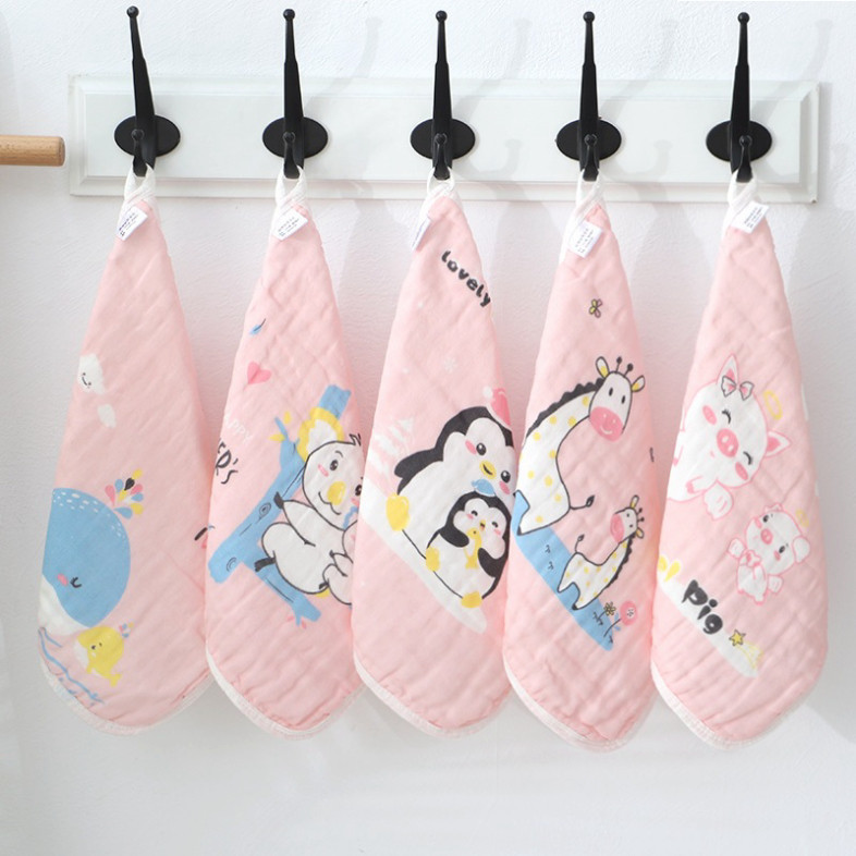 Khăn xô sữa 6 lớp cho bé, set 5 khăn sữa size 30*30 cm hàng cao cấp nhiều họa tiết xinh xắn