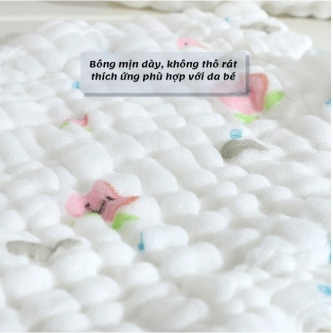 Set 5 Khăn mặt khăn sữa Manny muslin 6 lớp đa năng khăn lau đa năng vải xô mềm mại thấm hút an toàn cho bé S5M2