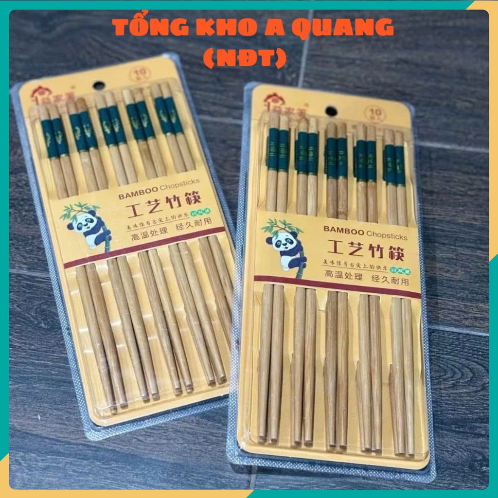 Set 10 đôi đũa bambo cao cấp, đũa treo tự nhiên, chống mốc, chống trơn trượt. an toàn sang trọng