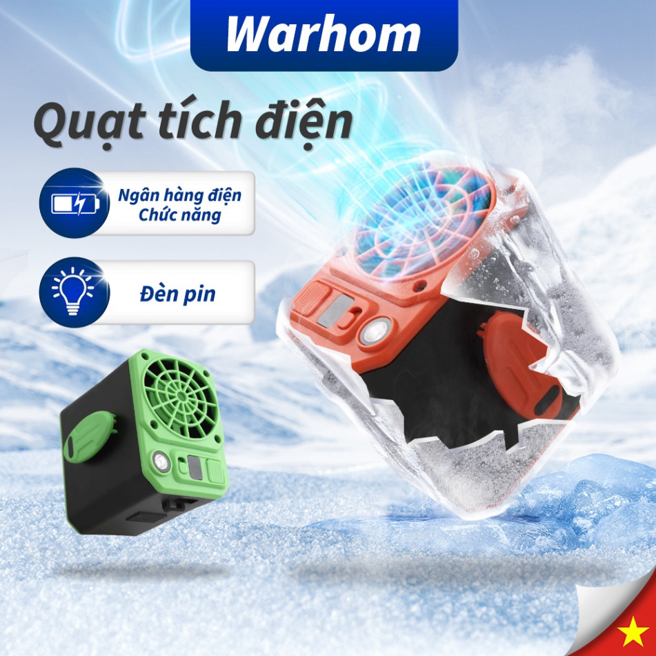 Quạt Đeo Thắt Lưng Nhỏ Gọn, Kẹp Thắt Lưng, Giải Nhiệt Nhanh, Làm Mát Hiệu Quả