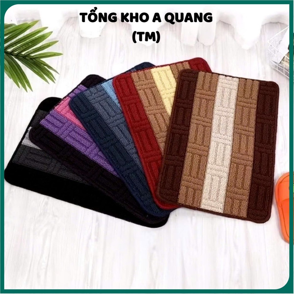 THẢM LAU CHÂN NỈ KẺ, Thảm Lau Chân Kẻ Sọc Siêu Thấm Nước Chống Trượt Để Phòng Tắm, Phòng Khách - Thảm Len Kẻ 40x60CM