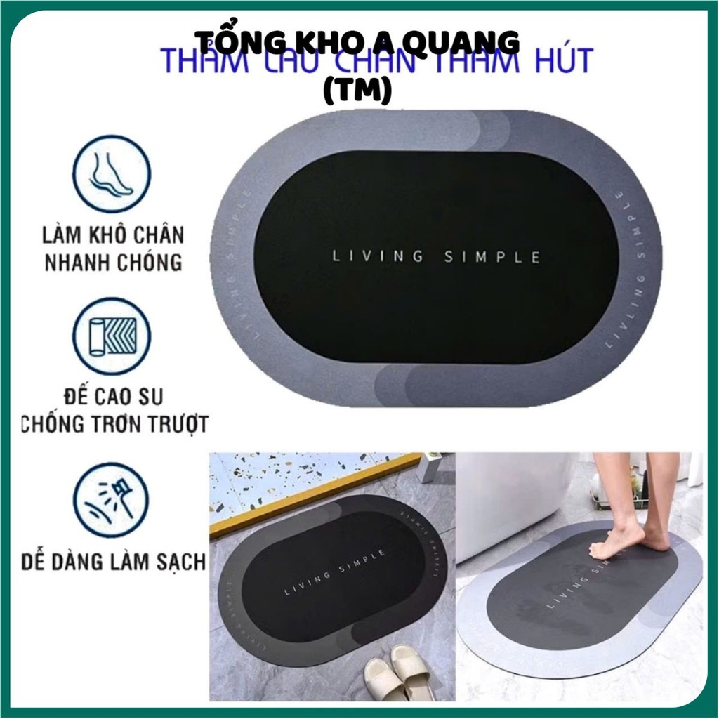 THẢM LAU CHÂN94387 SILICN VUÔNG, Thảm lau chân silicon siêu thấm hút mẫu vuông - THAMLAUCHAN4574