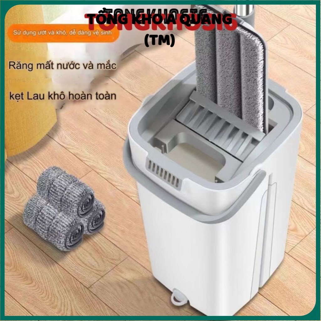 Cây Lau Nhà Tự Vắt Thông Minh Cao Cấp,Chổi Lau Nhà Tách Nước, Bộ Lau Nhà Xoay 360 Độ Kèm Thùng Tiện Lợi