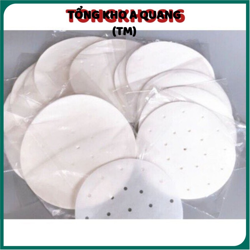 Giấy Nến Đục Lỗ, Gói 100 Tờ Giấy Nến Đục Lỗ Tròn Dùng Cho Nồi Chiên Không Dầu, Lót Xửng Hấp
