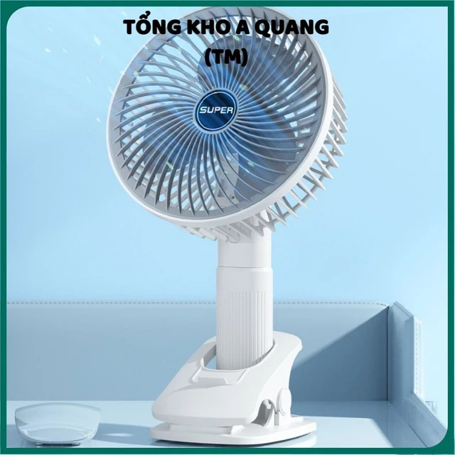 Quạt Kẹp Đa Năng Để Bàn SUPER 3IN1 Kẹp Bàn- Kẹp Điện Thoại Hoặc Gắn Bàn Quạt Cầm Tay Nhỏ Gọn Tiện Dụng, Quạt Mini Để Bàn