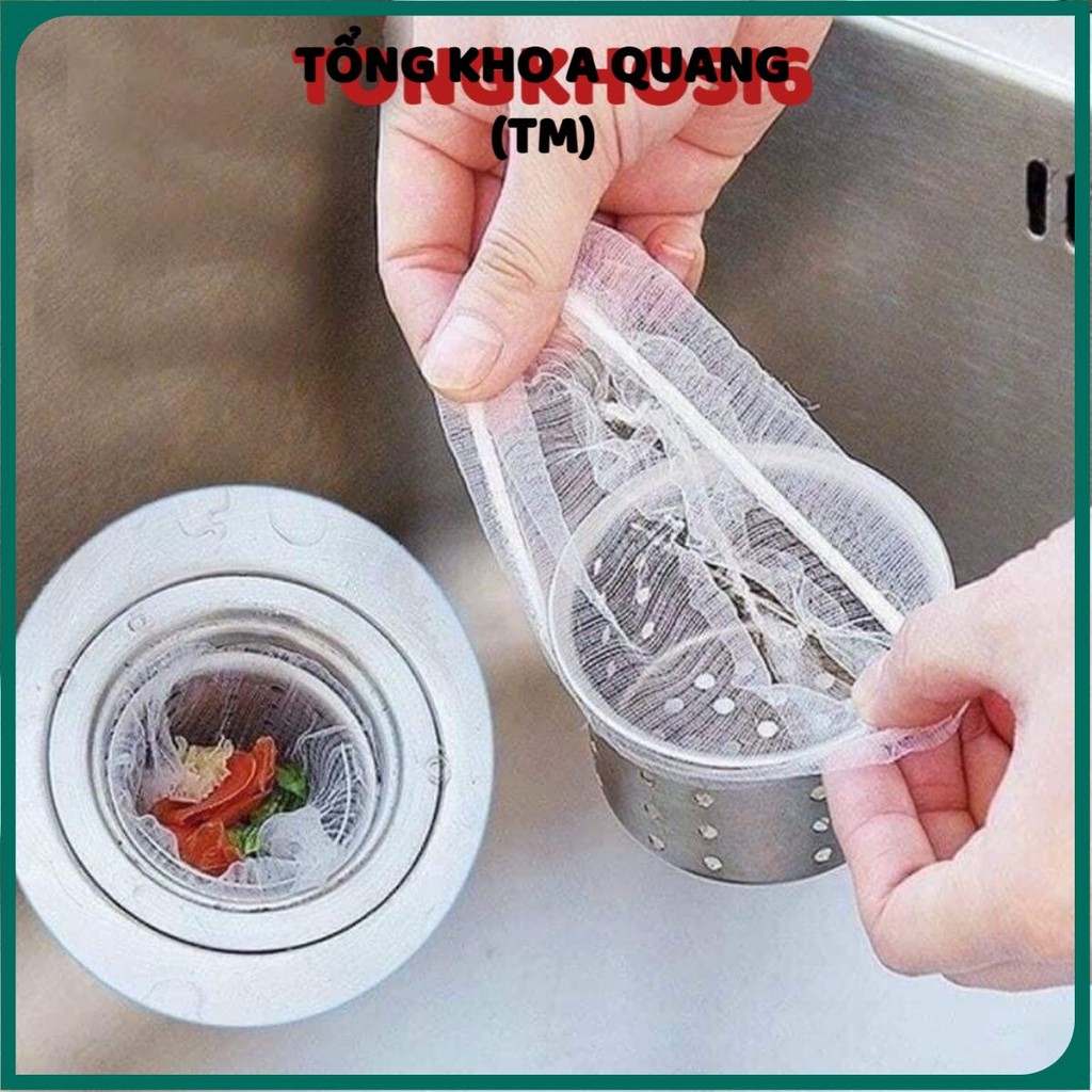 Combo 100 Túi Lọc Rác Bồn Rửa Chén Bát, Túi Lưới Lọc Rác Chậu Rửa Bát, Bọc Đựng Rác