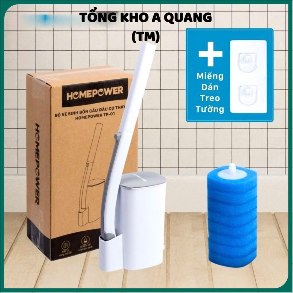 BỘ CỌ NHÀ VỆ SINH ĐA NĂNG , Bàn Chải Vệ Sinh gắn tường, cọ toilet xoay 360 độ thế hệ mới có đầu thay thế- CONHAVESINH