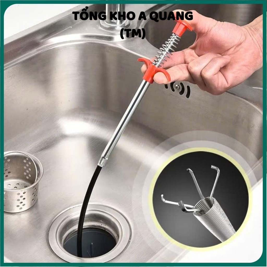[COMBO 10] Cây gắp, lấy rác cống, Dụng cụ thông bồn cầu có dây kẹp rác, CÂY THÔNG CỐNG CÓ ĐẦU GẮP RÁC - THONGCONG509