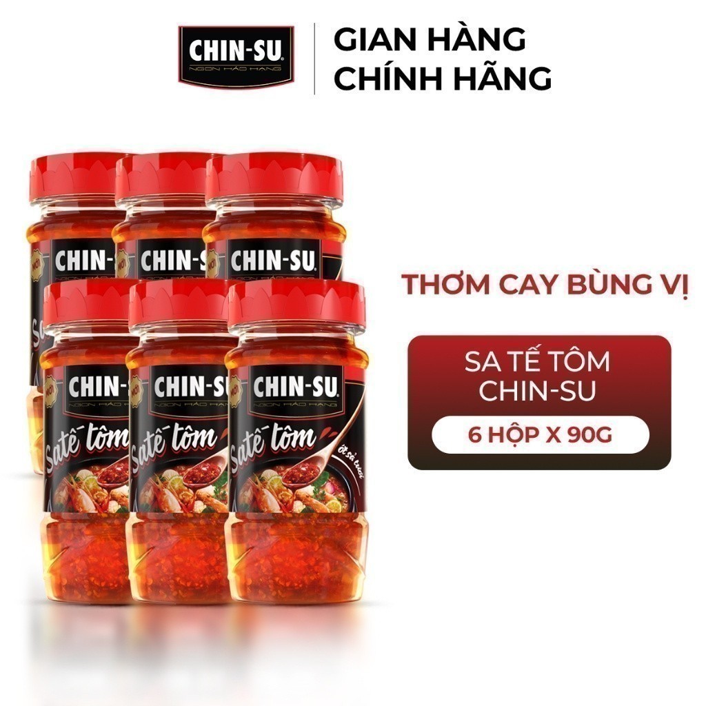 Combo 6 CHIN-SU Sa Tế Tôm ỚT Sả Hộp 90G