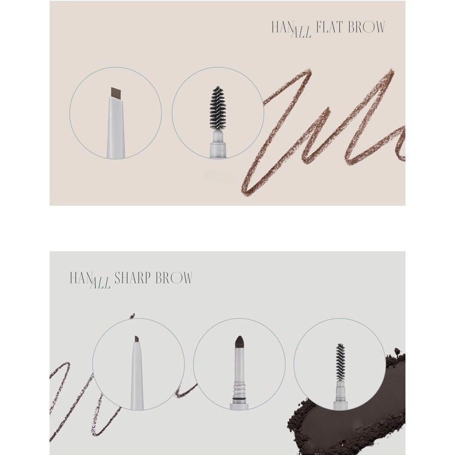 Combo Mascara Romand Han All Fix Mascara 7g + Chì kẻ mày ngang Romand Han All Flat Brow 0.17g