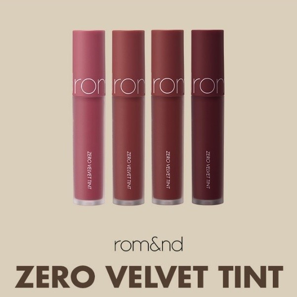 Ảnh [Màu 18-21] Son kem lì, lên màu siêu chuẩn, mềm mại như nhung Hàn Quốc Romand Zero Velvet Tint 5.5g 2