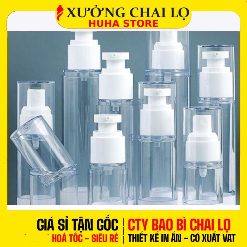 [COMBO 3 CÁI] Chai Lọ Hút Chân Không 5ml-100ml | Vỏ Chiết Mỹ Phẩm, Đựng Serum, Kem Dưỡng