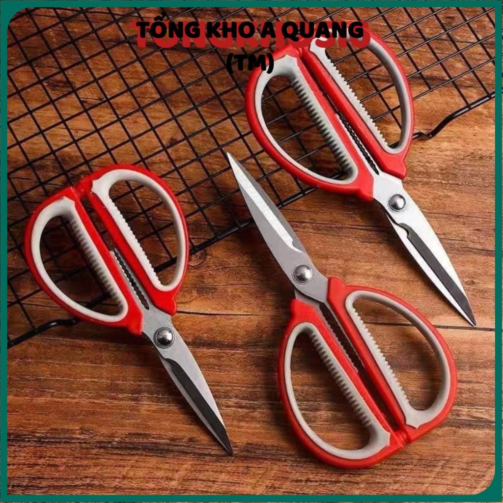 Kéo Cắt Thực Phẩm, Cắt Giấy Đa Năng, Kéo Cắt Gà, Kéo Làm Bếp Inox Đa Nắng Cán Nhựa Siêu Bền