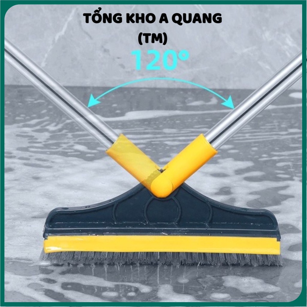 Cây Chà Sàn Nhà Tắm Xoay 120 Độ Đa Năng 2 Trong 1 Cán Dài 106x22Cm, Chổi Cọ Sàn Và Gạt Nước 34569