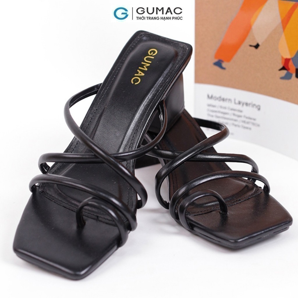 Guốc Cao Gót Nữ GUMAC Quai Mảnh Đan Chéo Gót Vuông 5cm Trendy GE05086