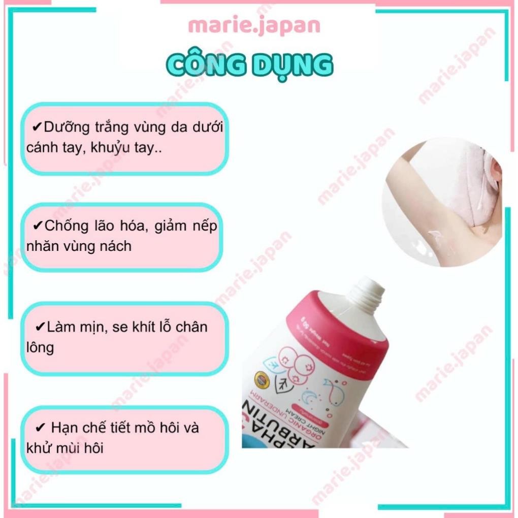 Kem dưỡng trắng da da vùng nách Alpha Arbutin 3 Plus Organic Giúp Giảm Thâm Nách Underarm Night Cream 50g