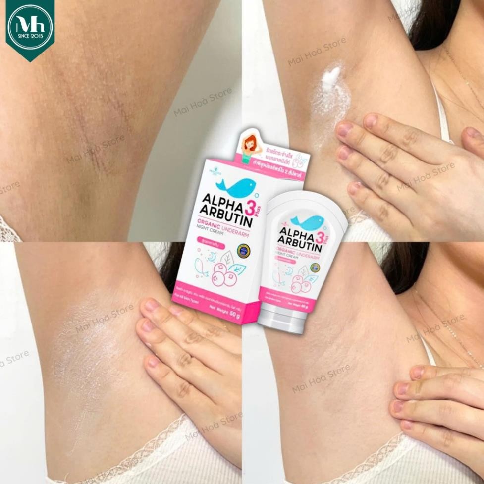 Kem dưỡng trắng da da vùng nách Alpha Arbutin 3 Plus Organic Giúp Giảm Thâm Nách Underarm Night Cream 50g