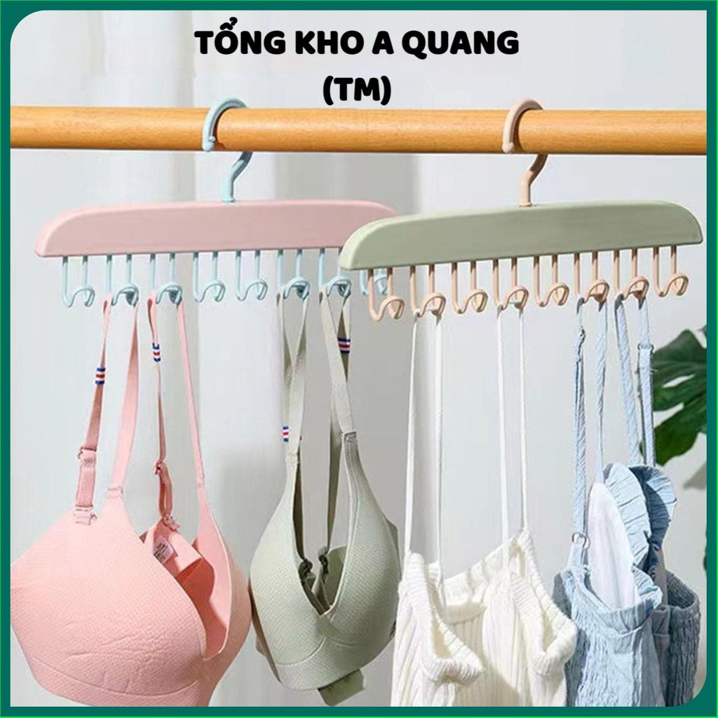 (KÈM MIẾNG DÁN) Móc Treo Đồ Lót Đa Năng Chống Trượt Với 8 Móc Chống Trượt Tiện Dụng Cho Gia Đình