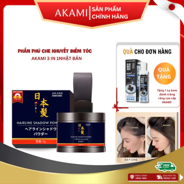 [Chính Hãng] Phấn phủ phấn chấm hói AKAMI 3 IN1 nhật bản che khuyết điểm, phấn che hói phủ bạc