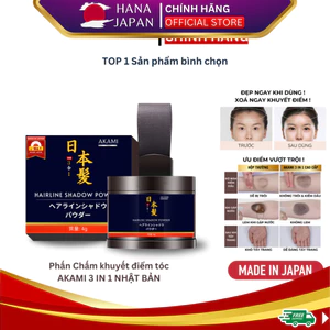 Phấn phủ AKAMI 3in1 Nhật Bản chính hãng Phấn chấm hói che khuyết điểm tóc làm dày tóc nano