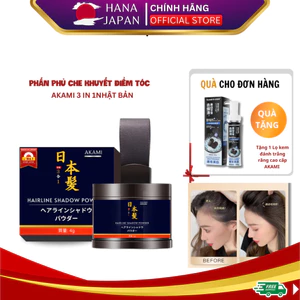 Phấn phủ phấn chấm hói AKAMI 3 IN1 nhật bản che khuyết điểm, phấn che hói phủ bạc