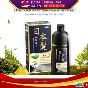 Dầu gôi nhuộm phủ bạc Akami Japan 500ml phủ đen tóc bạc trong 5 phút