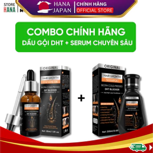 Combo Dầu gội + Serum mọc tóc giảm gàu DHT - Dầu gội DHT kích thích mọc tóc, giảm gàu, nấm ngứa, bảo vê nang tóc chắc k