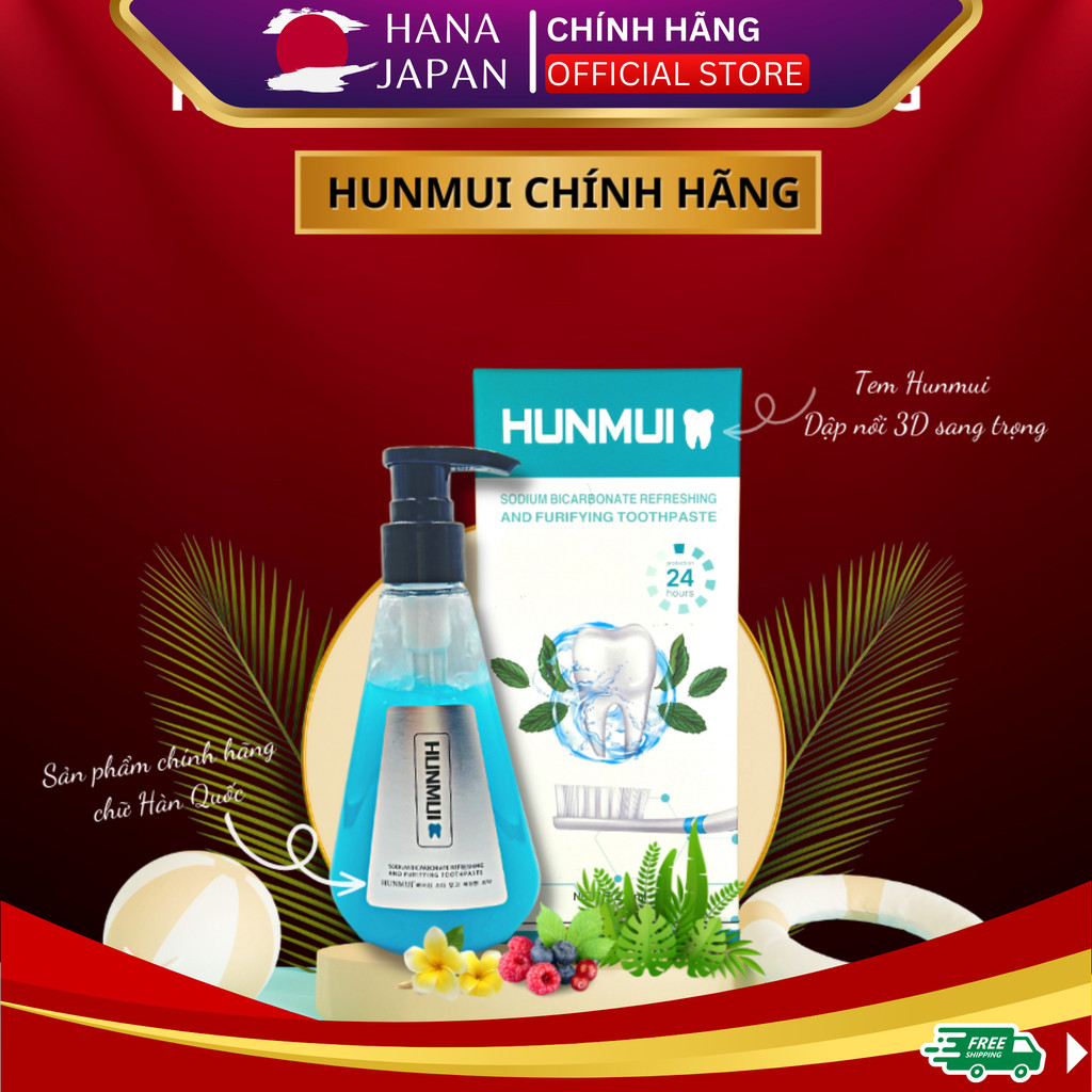 [Chính Hãng] KEM ĐÁNH RĂNG Hunmui, Giúp Trắng Răng Giảm Ố Vàng, Hết Hôi Miệng