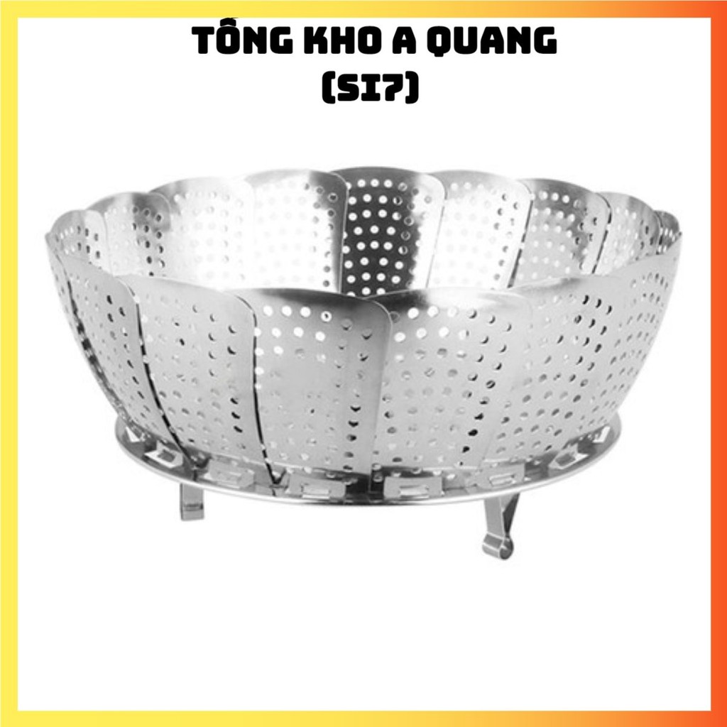Khay Hấp / Xửng / Vỉ Chõ Hấp Inox Xòe Cánh Đa Năng Vừa Mọi Loại Nồi 3 Chân Hấp Bánh, Bánh Bao, Đồ Ăn - Dụng Cụ Nhà Bếp