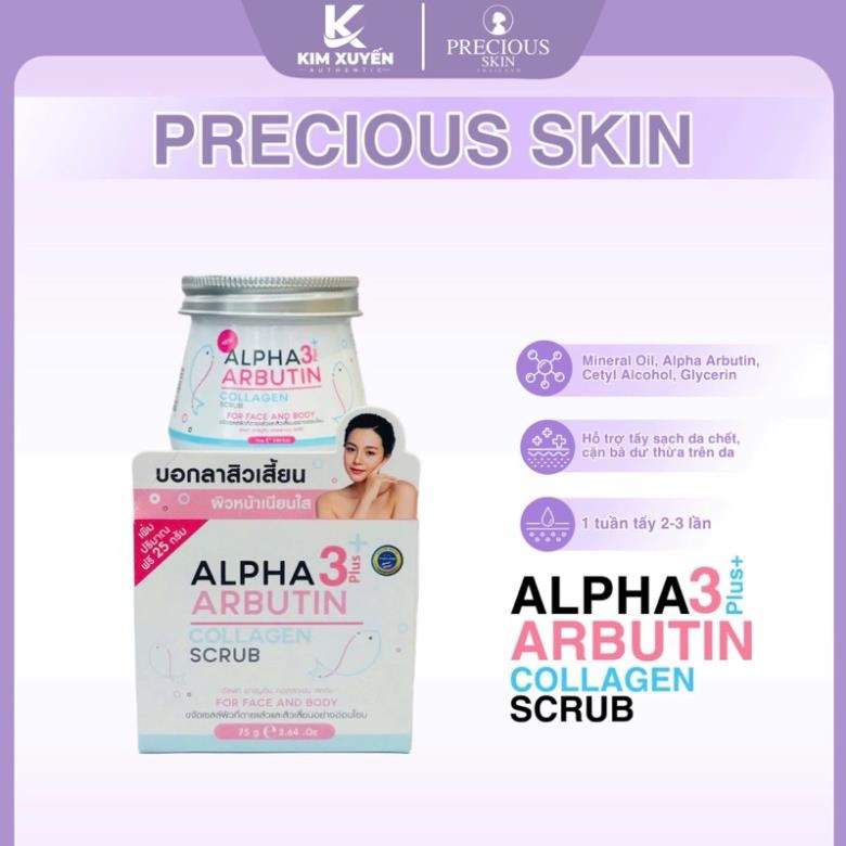 Tẩy tế bào chết Alpha Arbutin Precious Skin 75G hiệu quả, an toàn không bào mòn da