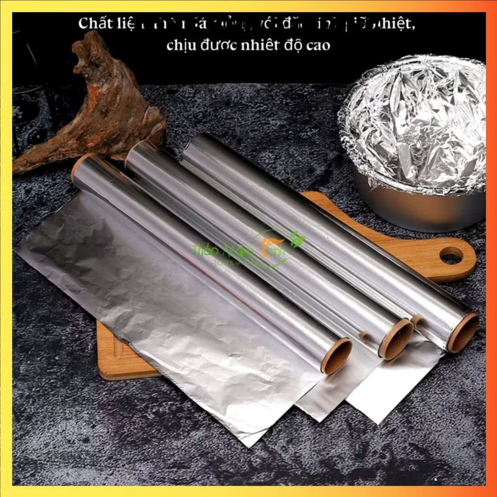 (COMBO 5) CUỘN GIẤY BẠC 5M*30CM, CUỘN GIẤY BẠC NƯỚNG ALU (size 30cm x 5m) - GIẤY BẠC LÓT NỒI CHIÊN KHÔNG DẦU
