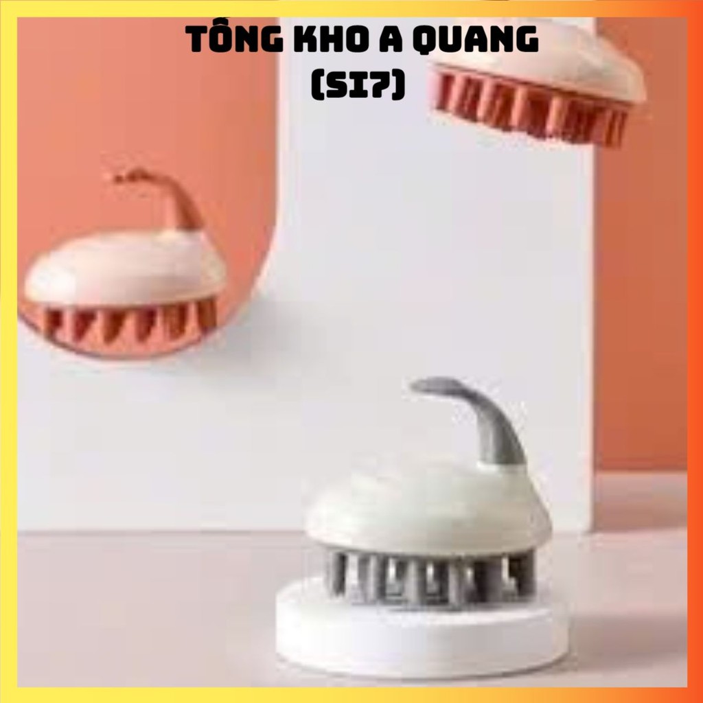 Máy Mát Xa Silicon Da Đầu,Bàn Chải Dầu Gội Massage Đầu Tắm, LƯỢC GỘI ĐẦU MASSAGE DA ĐẦU- LUOC56