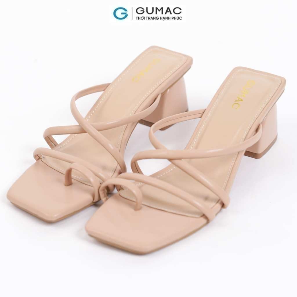 Guốc Cao Gót Nữ GUMAC Quai Mảnh Đan Chéo Gót Vuông 5cm Trendy GE05086