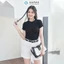 Áo thun nữ form ôm GUMAC có nhún sườn chất thun tổ ông co giãn mềm mịn thoáng mát ATE04009